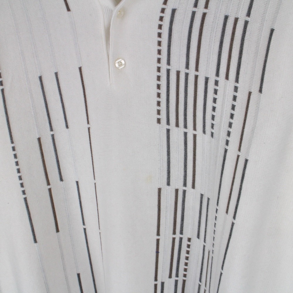 Vintage St. Croix Mens Knit Polo Sweater White Abstract Pattern Size XXL - Picture 5 of 5